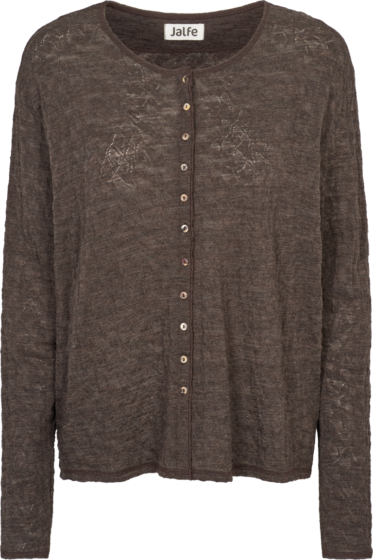 Boxy cardigan jacquard merino